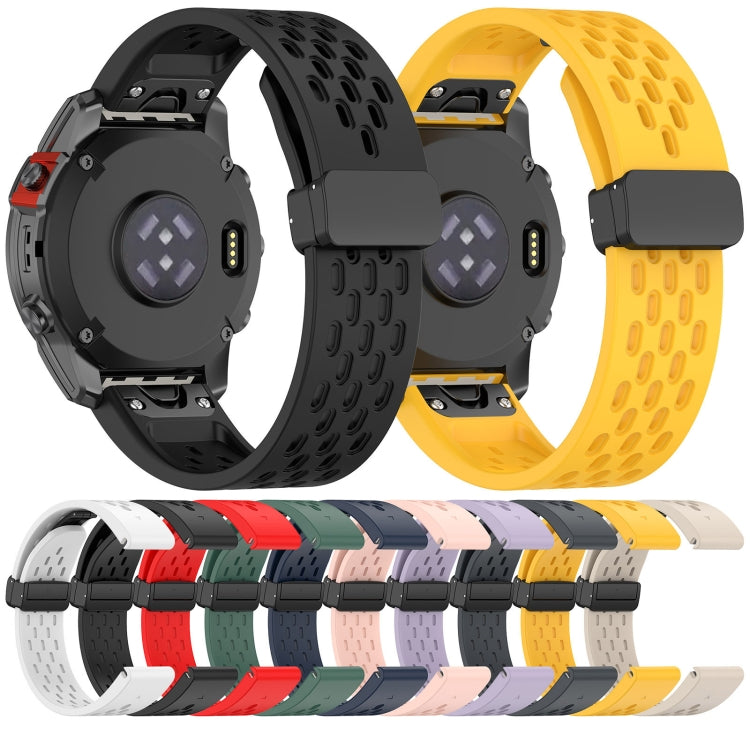 Compatible with Garmin Enduro 2 26mm Folding Buckle Hole Silicone Watch Band(Yellow) - free shipping - PMC TechLife - Order now!