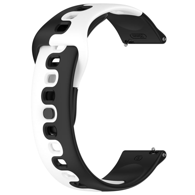 For Samsung Galaxy Watch Active 20mm Double Color Silicone Watch Band(Black+White) - Watch Bands by PMC TechLife | Online Shopping South Africa | PMC TechLife