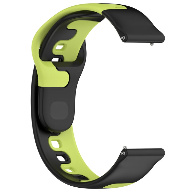 For Samsung Galaxy Watch Active 20mm Double Color Silicone Watch Band(Black+Green) - Watch Bands by PMC TechLife | Online Shopping South Africa | PMC TechLife