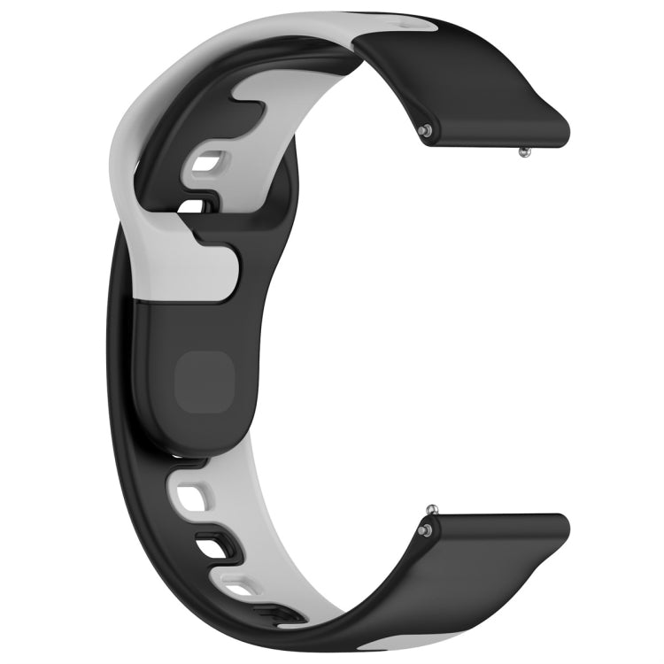 For Samsung Galaxy Watch Active 20mm Double Color Silicone Watch Band(Black+Gray) - Watch Bands by PMC TechLife | Online Shopping South Africa | PMC TechLife