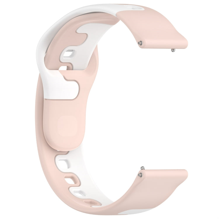 For Samsung Galaxy Watch Active 20mm Double Color Silicone Watch Band(Pink+White) - Watch Bands by PMC TechLife | Online Shopping South Africa | PMC TechLife