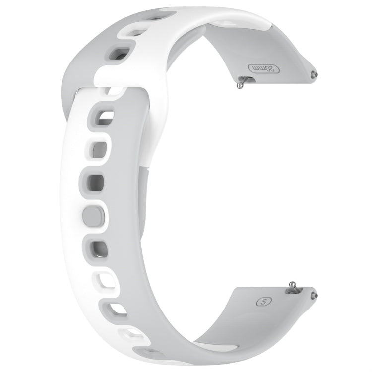 For Samsung Galaxy Watch Active 20mm Double Color Silicone Watch Band(Gray+White) - Watch Bands by PMC TechLife | Online Shopping South Africa | PMC TechLife