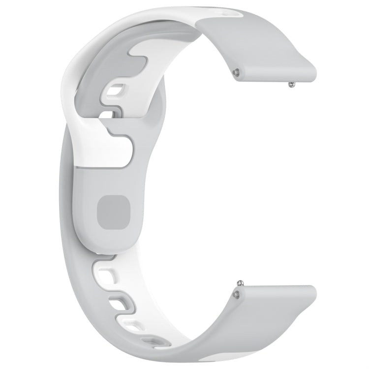 For Samsung Galaxy Watch Active 20mm Double Color Silicone Watch Band(Gray+White) - Watch Bands by PMC TechLife | Online Shopping South Africa | PMC TechLife