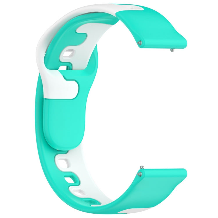 For Samsung Galaxy Watch Active 20mm Double Color Silicone Watch Band(Cyan+White) - Watch Bands by PMC TechLife | Online Shopping South Africa | PMC TechLife