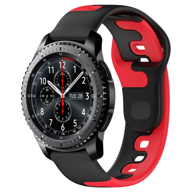For Samsung Gear S3 Classic / Frontier 22mm Double Color Silicone Watch Band(Black+Red) - Watch Bands by PMC TechLife | Online Shopping South Africa | PMC TechLife