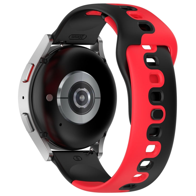 For Samsung Gear S3 Classic / Frontier 22mm Double Color Silicone Watch Band(Black+Red) - Watch Bands by PMC TechLife | Online Shopping South Africa | PMC TechLife