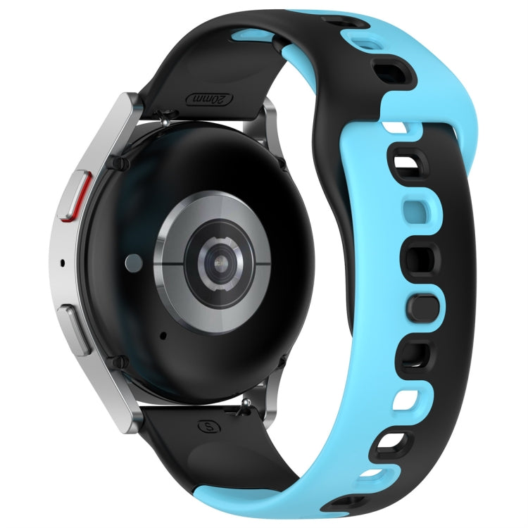 For Samsung Gear S3 Classic / Frontier 22mm Double Color Silicone Watch Band(Black+Blue) - Watch Bands by PMC TechLife | Online Shopping South Africa | PMC TechLife
