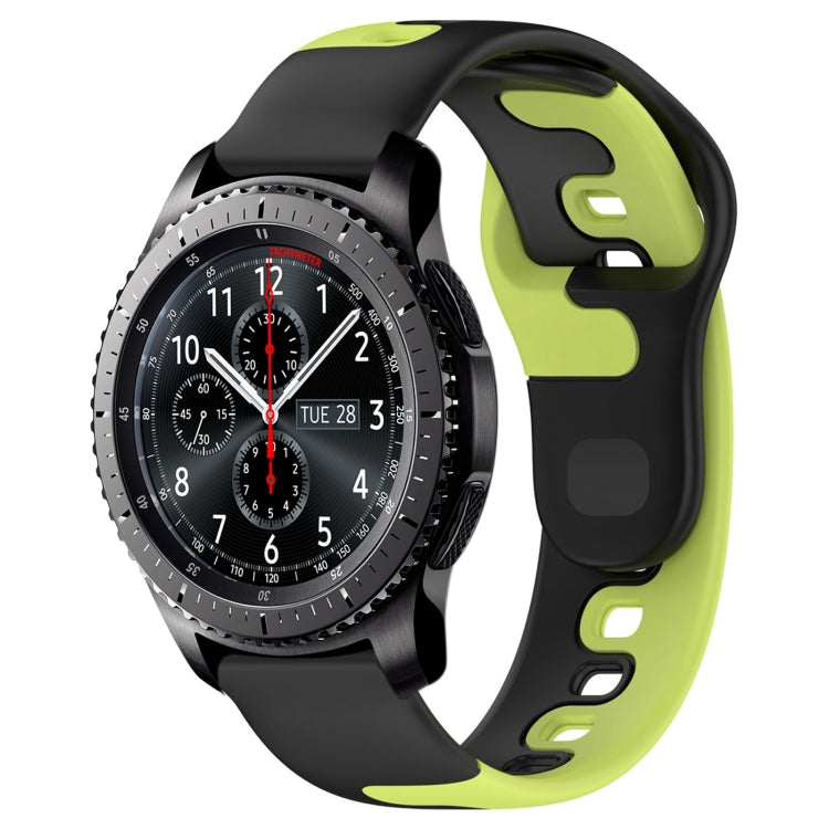 For Samsung Gear S3 Classic / Frontier 22mm Double Color Silicone Watch Band(Black+Green) - free shipping - PMC TechLife - Order now!