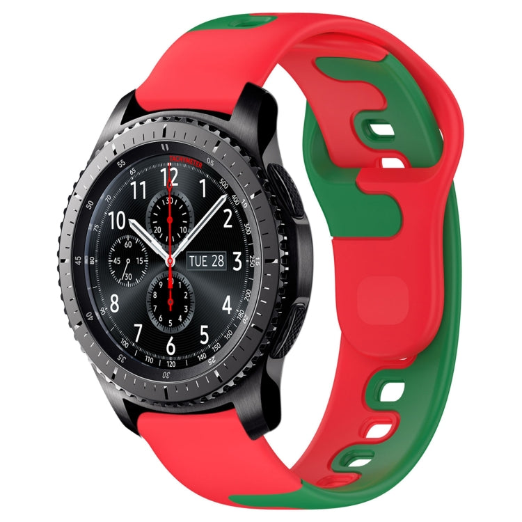 For Samsung Gear S3 Classic / Frontier 22mm Double Color Silicone Watch Band(Red+Green) - free shipping - PMC TechLife - Order now!