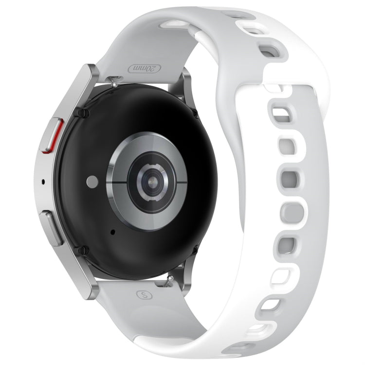 For Samsung Gear S3 Classic / Frontier 22mm Double Color Silicone Watch Band(Gray+White) - Watch Bands by PMC TechLife | Online Shopping South Africa | PMC TechLife