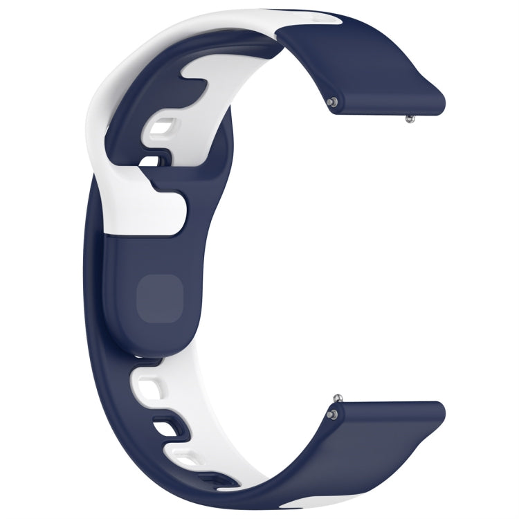 For Samsung Gear S3 Classic / Frontier 22mm Double Color Silicone Watch Band(Blue+White) - Watch Bands by PMC TechLife | Online Shopping South Africa | PMC TechLife