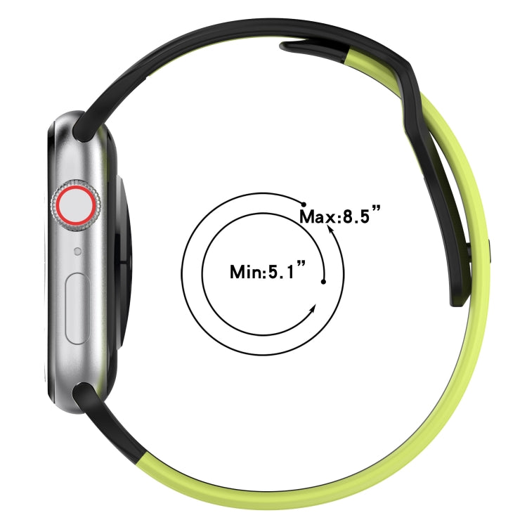 For Apple Watch SE 44mm Double Color Silicone Watch Band(Black+Red) - free shipping - PMC TechLife - Order now!