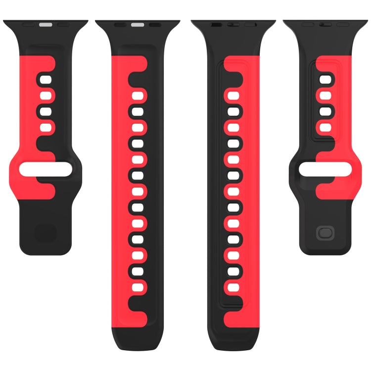For Apple Watch 3 38mm Double Color Silicone Watch Band(Red+Green) - Watch Bands by PMC TechLife | Online Shopping South Africa | PMC TechLife