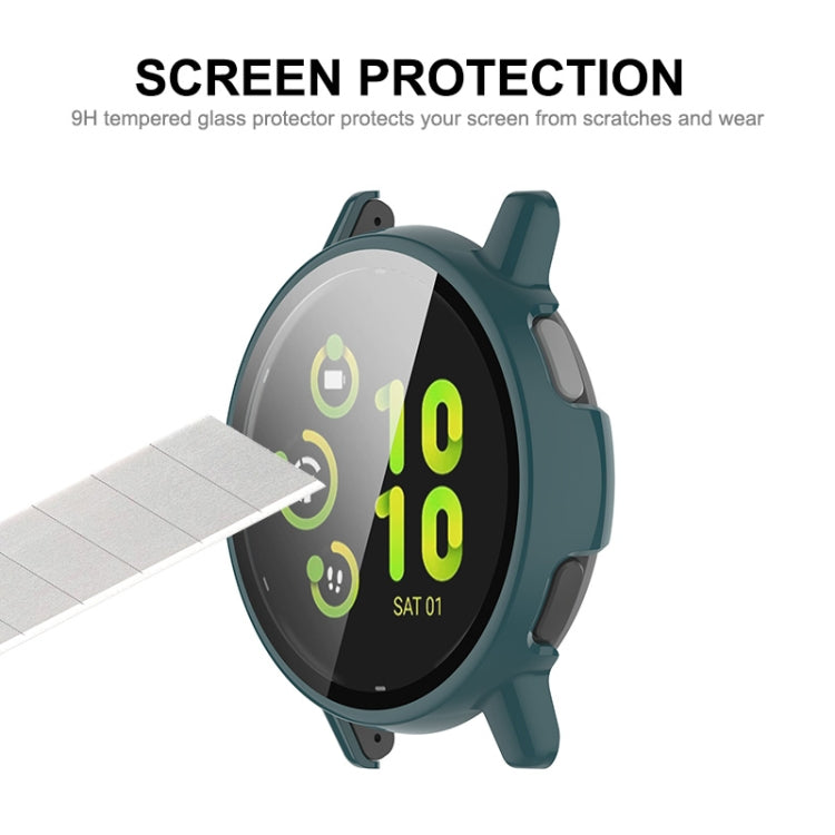 Compatible with Garmin Active 5 ENKAY Hat-Prince Full Coverage PC + Tempered Glass Film Integrated Watch Case(Ivory White) - Watch Cases by ENKAY | Online Shopping South Africa | PMC TechLife | Buy Now Pay Later Mobicred