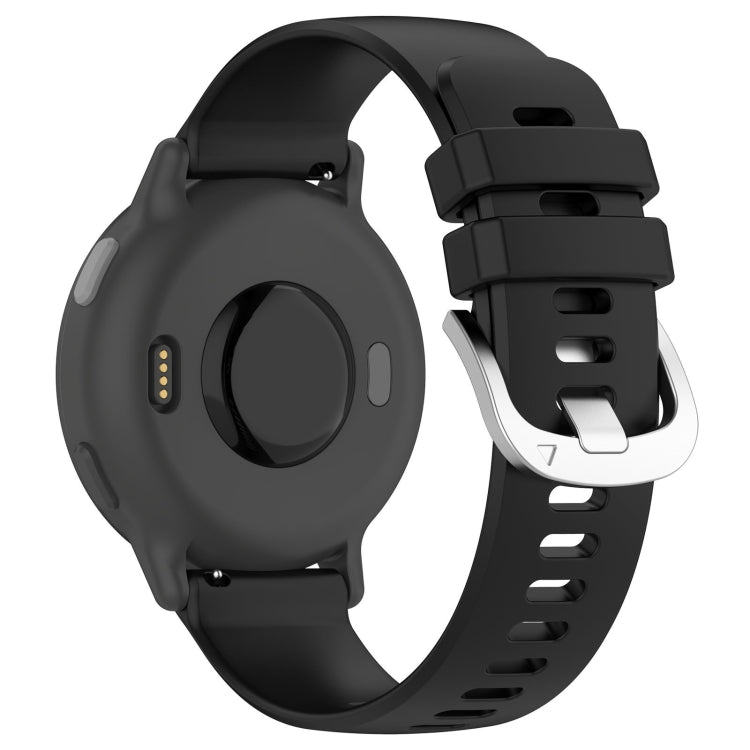 Compatible with Garmin Vivoactive 5 Liquid Glossy Silver Buckle Silicone Watch Band(Black) - free shipping - PMC TechLife - Order now!