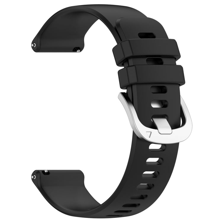 Compatible with Garmin Vivoactive 5 Liquid Glossy Silver Buckle Silicone Watch Band(Black) - free shipping - PMC TechLife - Order now!