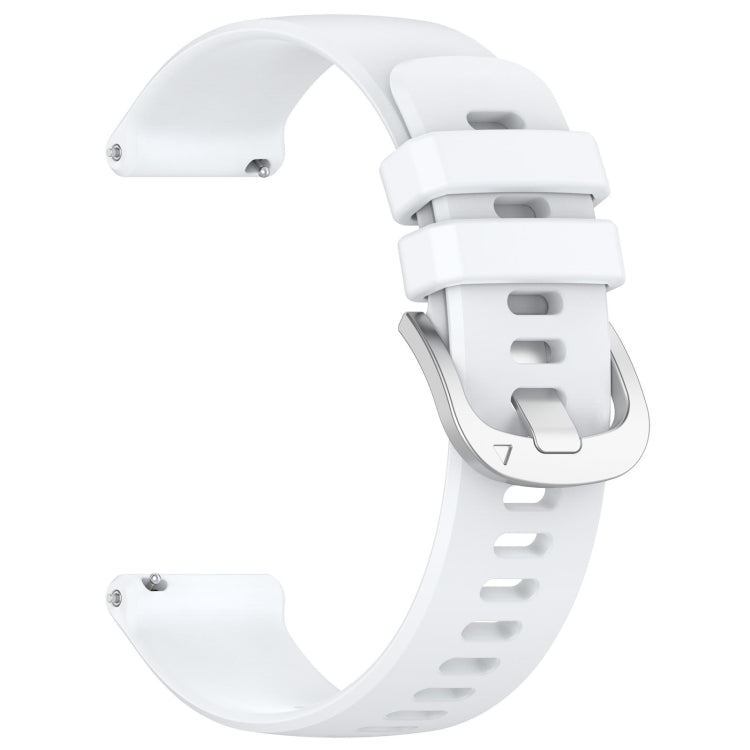 Compatible with Garmin Vivomove3 / Garminmove3 Liquid Glossy Silver Buckle Silicone Watch Band(White) - Watch Bands by PMC TechLife | Online Shopping South Africa | PMC TechLife | Buy Now Pay Later Mobicred