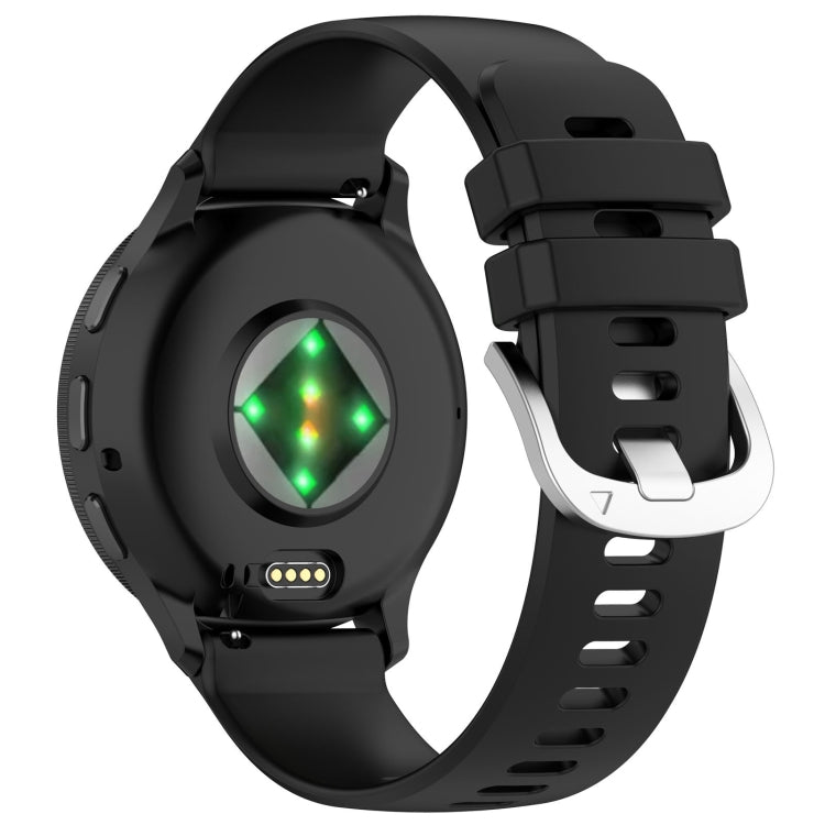 Compatible with Garmin Compatible witherunner 255S Music / 255S Liquid Glossy Silver Buckle Silicone Watch Band(Black) - free shipping - PMC TechLife - Order now!