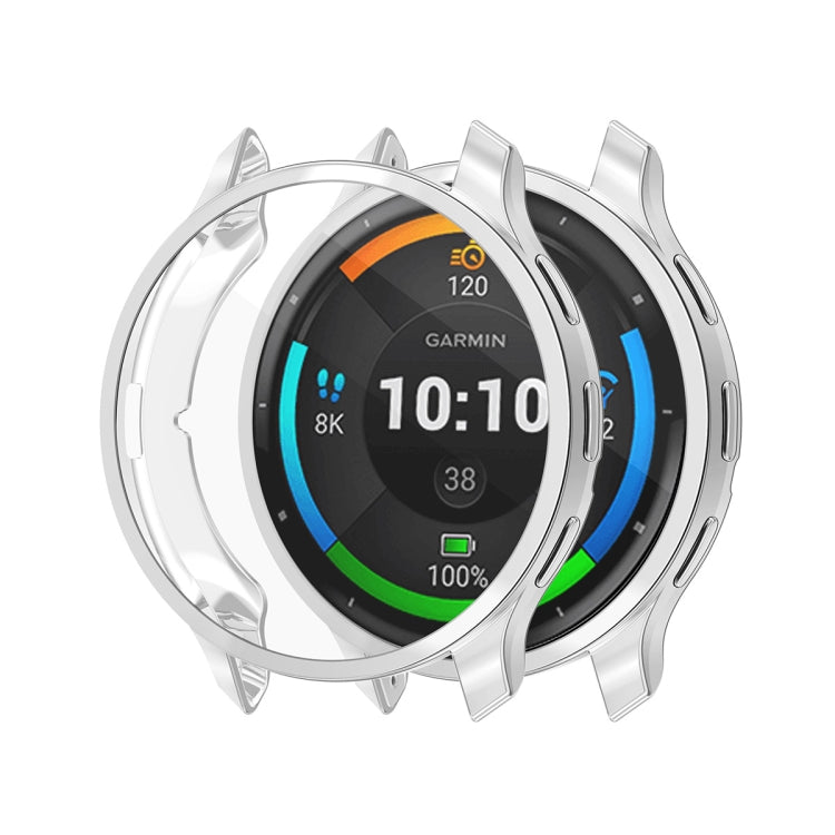 Compatible with Garmin Venu 3S ENKAY Hat-Prince Full Coverage Electroplated TPU Watch Case with Screen Protection(Silver) - free shipping - PMC TechLife - Order now!