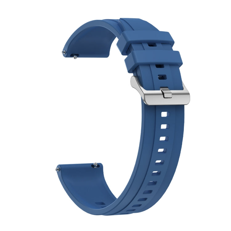 For Huawei Watch GT4 41mm Tire Pattern Silver Buckle Silicone Watch Band(Blue) - Watch Bands by PMC TechLife | Online Shopping South Africa | PMC TechLife