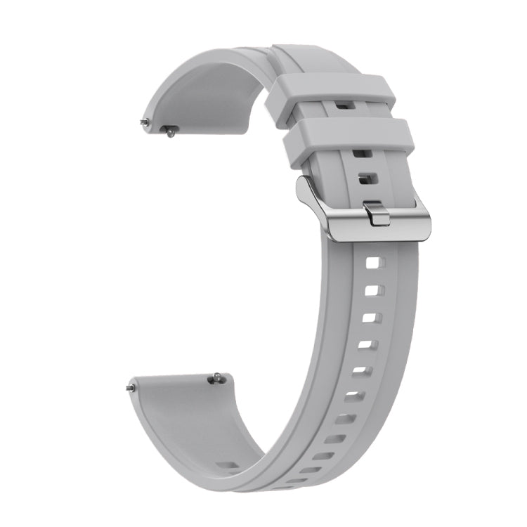 For Huawei Watch GT4 46mm Tire Pattern Silver Buckle Silicone Watch Band(Light Gray) - Watch Bands by PMC TechLife | Online Shopping South Africa | PMC TechLife
