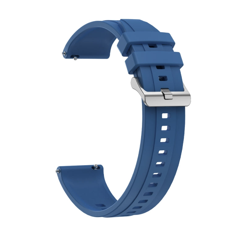For Huawei Watch GT4 46mm Tire Pattern Silver Buckle Silicone Watch Band(Blue) - Watch Bands by PMC TechLife | Online Shopping South Africa | PMC TechLife
