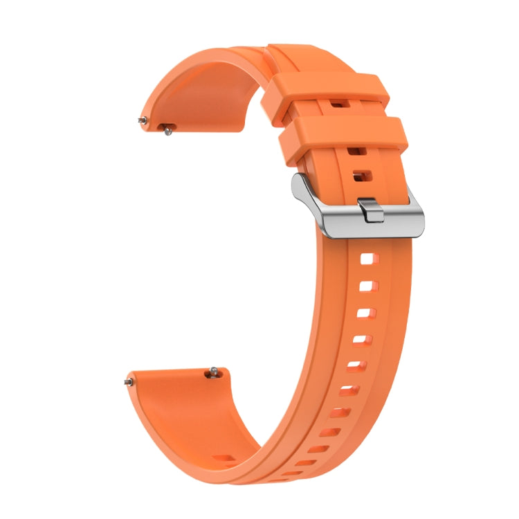 For Huawei Watch GT4 46mm Tire Pattern Silver Buckle Silicone Watch Band(Orange) - Watch Bands by PMC TechLife | Online Shopping South Africa | PMC TechLife