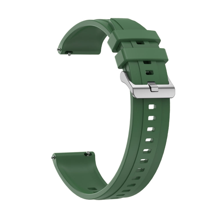 For Huawei Watch 4 Tire Pattern Silver Buckle Silicone Watch Band(Hu Yang Green) - free shipping - PMC TechLife - Order now!