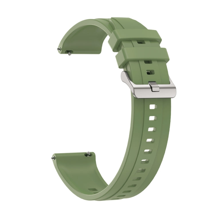 For Huawei Watch 4 Pro Tire Pattern Silver Buckle Silicone Watch Band(Green) - Watch Bands by PMC TechLife | Online Shopping South Africa | PMC TechLife