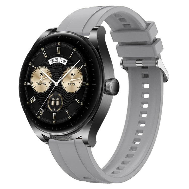 For Huawei Watch GT3 SE / Watch Buds Tire Pattern Silver Buckle Silicone Watch Band(Light Gray) - Watch Bands by PMC TechLife | Online Shopping South Africa | PMC TechLife