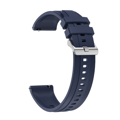 For Huawei Watch GT 42mm / 46mm Tire Pattern Silver Buckle Silicone Watch Band(Midnight Blue) - Watch Bands by PMC Jewellery | Online Shopping South Africa | PMC Jewellery