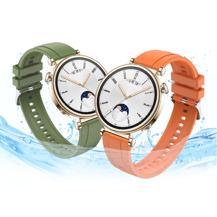For Huawei Watch GT4 46mm Tire Pattern Silver Buckle Silicone Watch Band(Red) - Watch Bands by PMC TechLife | Online Shopping South Africa | PMC TechLife