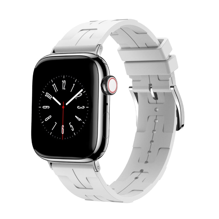 For Apple Watch Ultra 49mm H Texture Soft Silicone Buckle Watch Band(White) - free shipping - PMC TechLife - Order now!