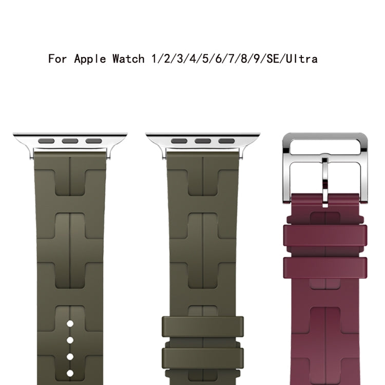 For Apple Watch Series 8 41mm H Texture Soft Silicone Buckle Watch Band(Purple) - free shipping - PMC TechLife - Order now!