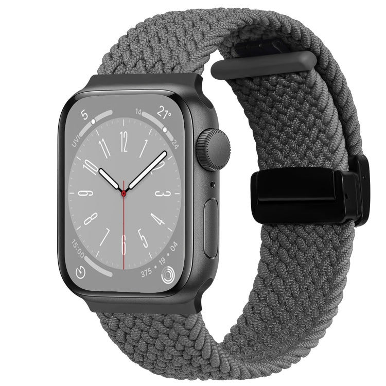 For Apple Watch Series 9 41mm Nylon Woven Magnetic Fold Buckle Watch Band(Grey) - Watch Bands by PMC TechLife | Online Shopping South Africa | PMC TechLife