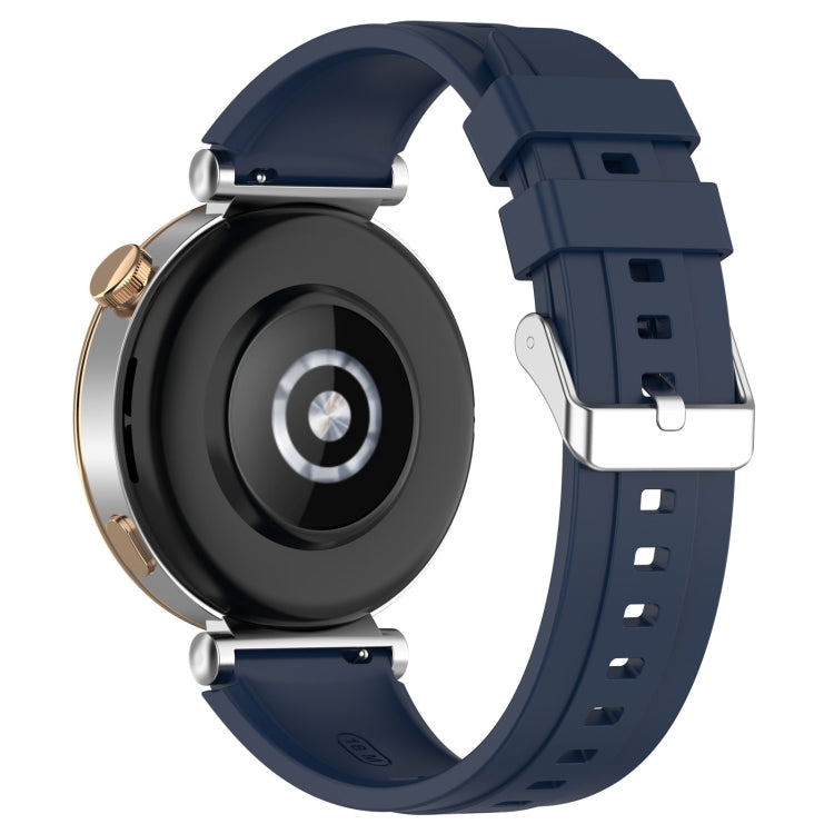 For Huawei Watch GT4 41mm Official Steps Style Silver Buckle Silicone Watch Band(Midnight) - Watch Bands by PMC TechLife | Online Shopping South Africa | PMC TechLife
