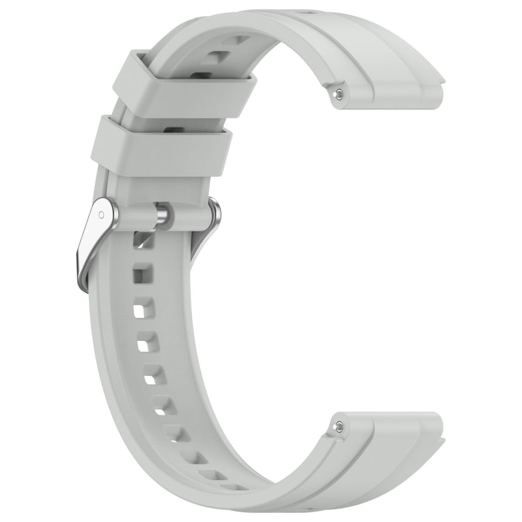 For Huawei Watch GT4 46mm Official Steps Style Silver Buckle Silicone Watch Band(Gray) - Watch Bands by PMC TechLife | Online Shopping South Africa | PMC TechLife