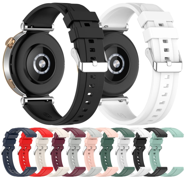 For Huawei Watch GT4 46mm Official Steps Style Silver Buckle Silicone Watch Band(Midnight) - Watch Bands by PMC TechLife | Online Shopping South Africa | PMC TechLife