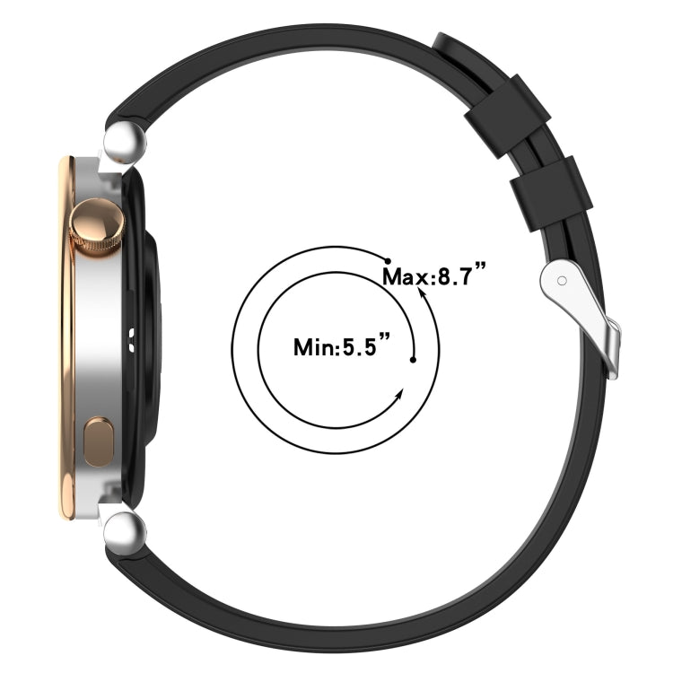 For Huawei Watch GT4 41mm Official Steps Style Silver Buckle Silicone Watch Band(Black) - Watch Bands by PMC TechLife | Online Shopping South Africa | PMC TechLife | Buy Now Pay Later Mobicred