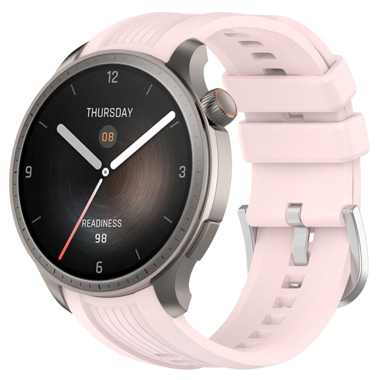 For Amazfit Balance A2286 Vertical Texture Silicone Watch Band(Pink) - Watch Bands by PMC TechLife | Online Shopping South Africa | PMC TechLife