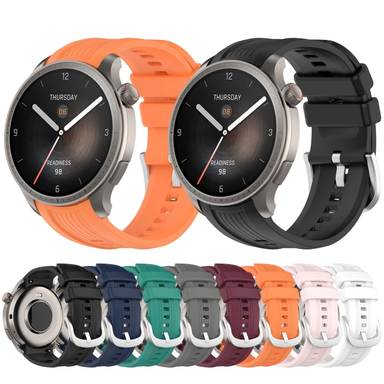 For Amazfit Balance A2286 Vertical Texture Silicone Watch Band(Dark Grey) - Watch Bands by PMC TechLife | Online Shopping South Africa | PMC TechLife