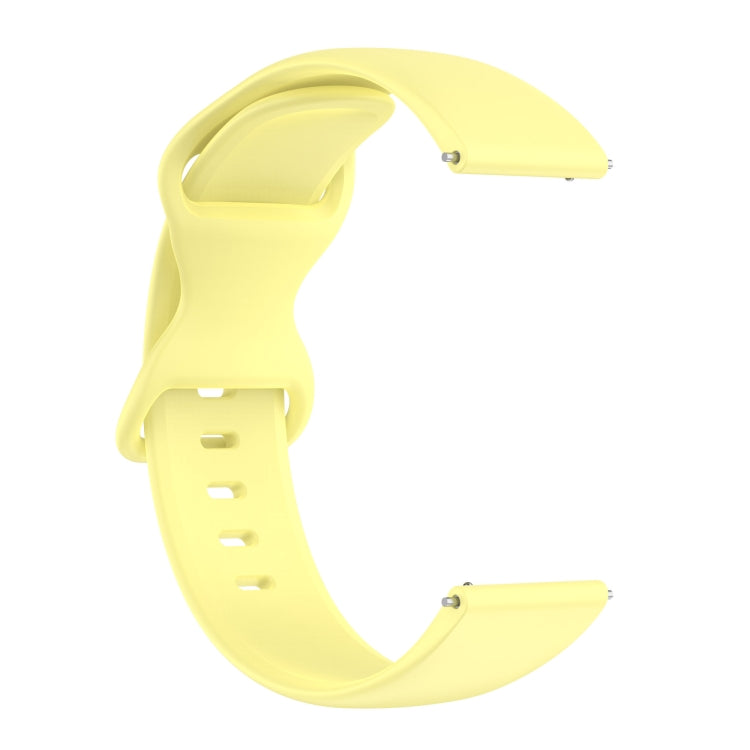 For Amazfit Active L Butterfly 8-shaped Buckle Silicone Watch Band(Yellow) - Watch Bands by PMC TechLife | Online Shopping South Africa | PMC TechLife