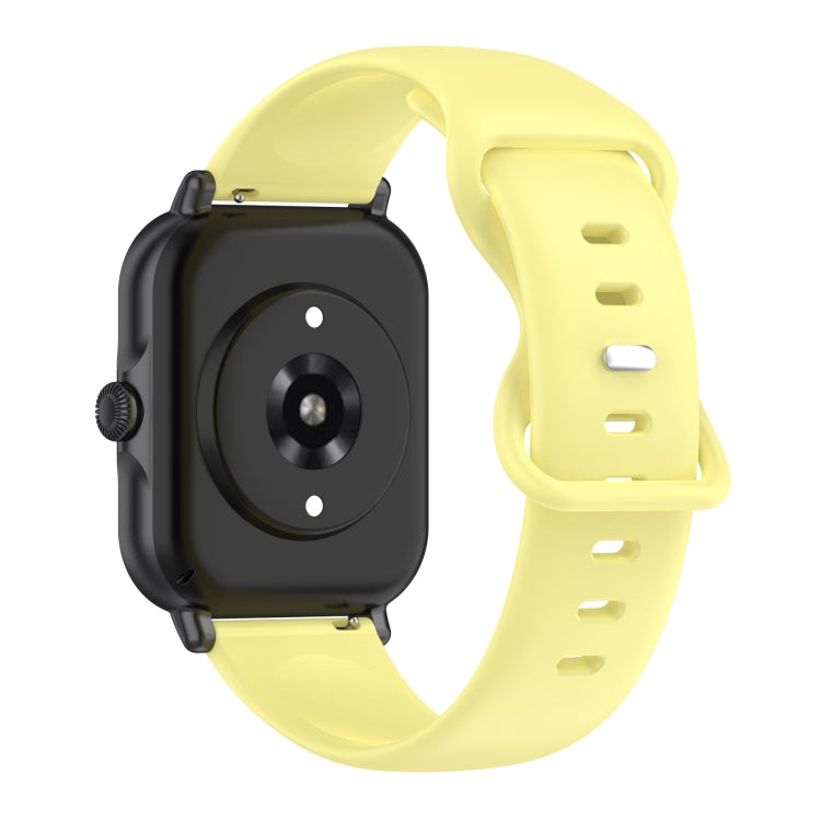 For Amazfit Active L Butterfly 8-shaped Buckle Silicone Watch Band(Yellow) - Watch Bands by PMC TechLife | Online Shopping South Africa | PMC TechLife