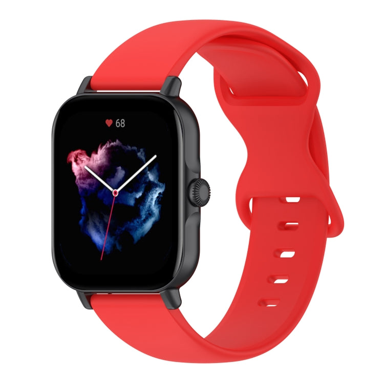 For Amazfit Active L Butterfly 8-shaped Buckle Silicone Watch Band(Red) - Watch Bands by PMC TechLife | Online Shopping South Africa | PMC TechLife