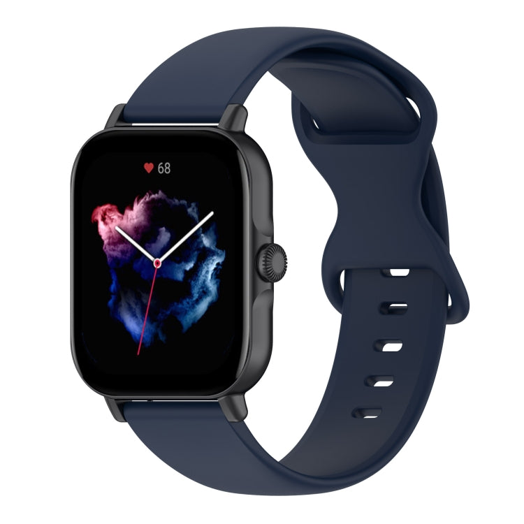 For Amazfit Active L Butterfly 8-shaped Buckle Silicone Watch Band(Navy Blue) - Watch Bands by PMC TechLife | Online Shopping South Africa | PMC TechLife