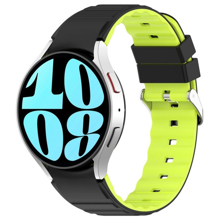 For Samsung Galaxy Watch 6 Two Color Horizontal Silicone Watch Band(Black Green) - free shipping - PMC TechLife - Order now!