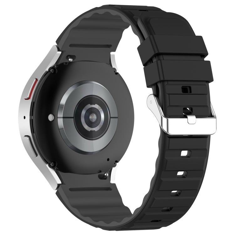 For Samsung Galaxy Watch 6 Two Color Horizontal Silicone Watch Band(Black Grey) - Watch Bands by PMC TechLife | Online Shopping South Africa | PMC TechLife