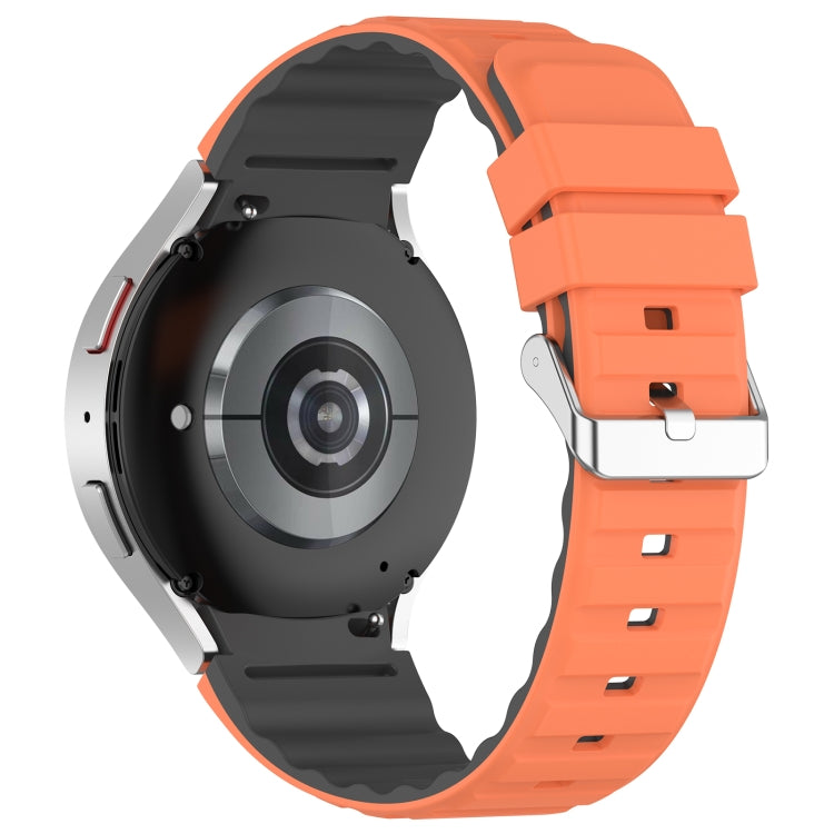 For Samsung Galaxy Watch 6 Two Color Horizontal Silicone Watch Band(Orange Grey) - Watch Bands by PMC TechLife | Online Shopping South Africa | PMC TechLife