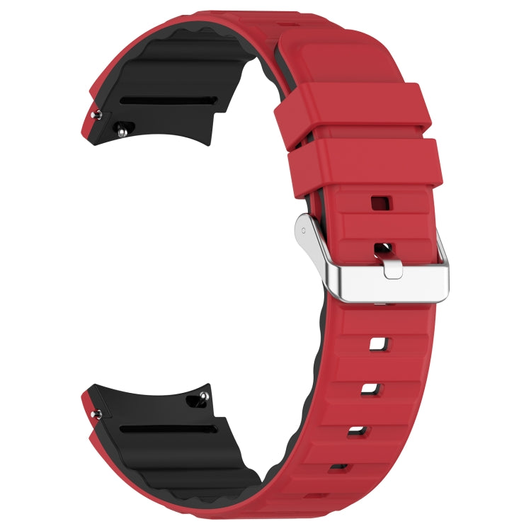 For Samsung Galaxy Watch 5 Two Color Horizontal Silicone Watch Band(Red Black) - Watch Bands by PMC TechLife | Online Shopping South Africa | PMC TechLife