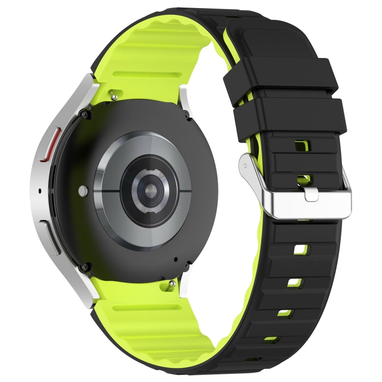 For Samsung Galaxy Watch 5 Two Color Horizontal Silicone Watch Band(Black Green) - Watch Bands by PMC TechLife | Online Shopping South Africa | PMC TechLife